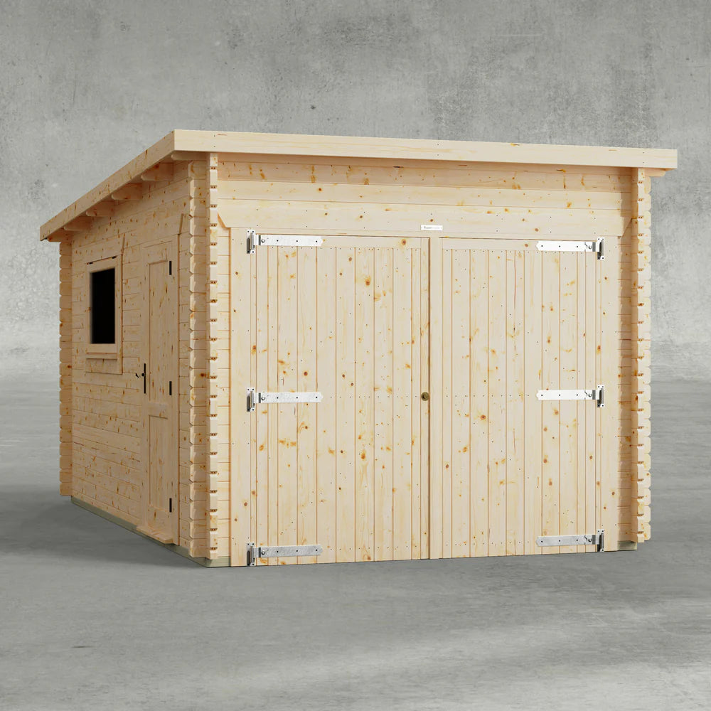 Pent Garage Log Cabin – 44mm