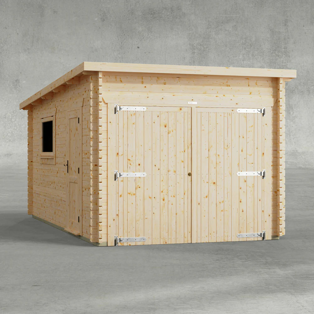 Pent Garage Log Cabin – 44mm