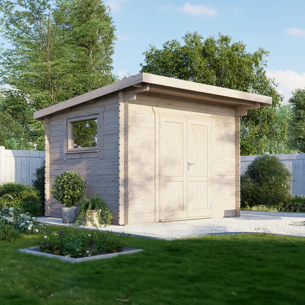 Pent Workshop Log Cabin – 28mm
