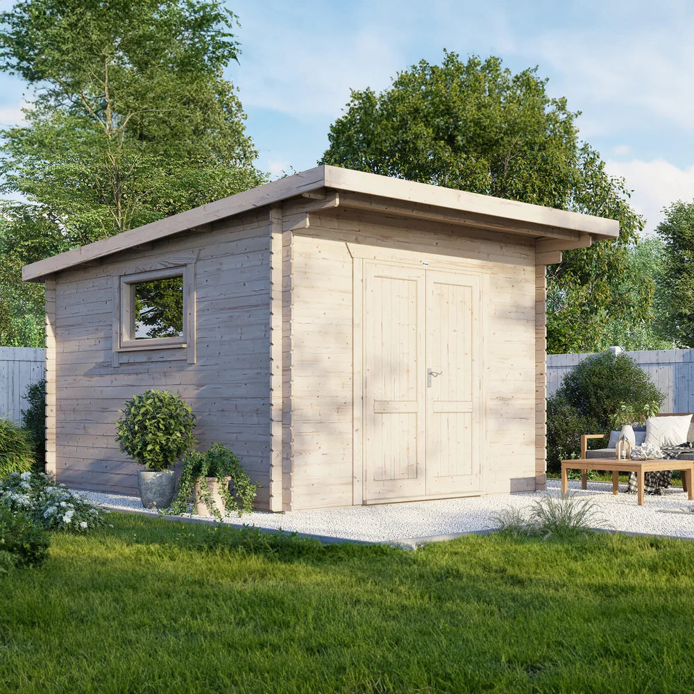 Pent Workshop Log Cabin – 28mm