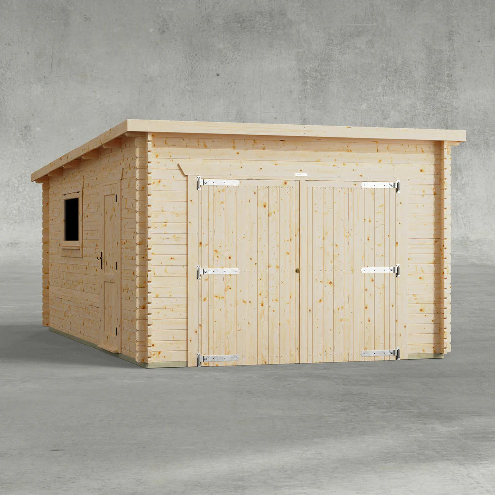 Pent Garage Log Cabin – 44mm