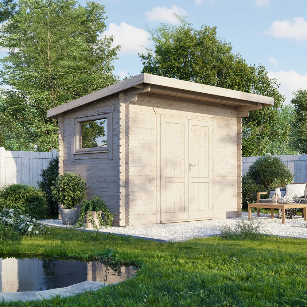 Pent Workshop Log Cabin – 28mm