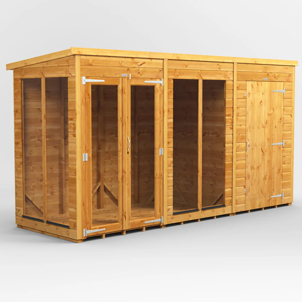Pent Summerhouse with Side Store