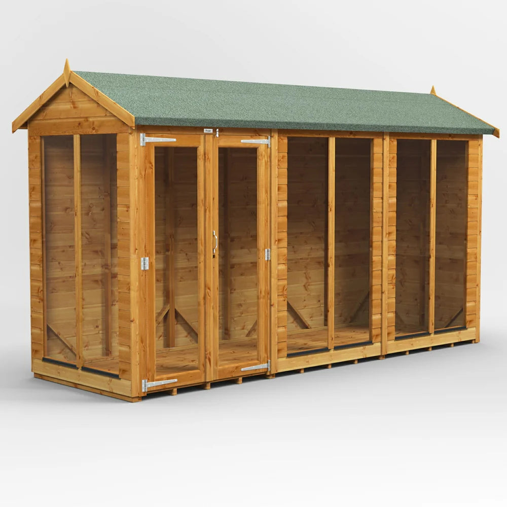 Apex Summerhouse with Side Shed