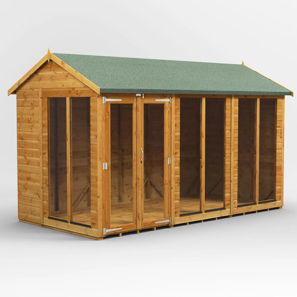 Apex Summerhouse with Side Shed