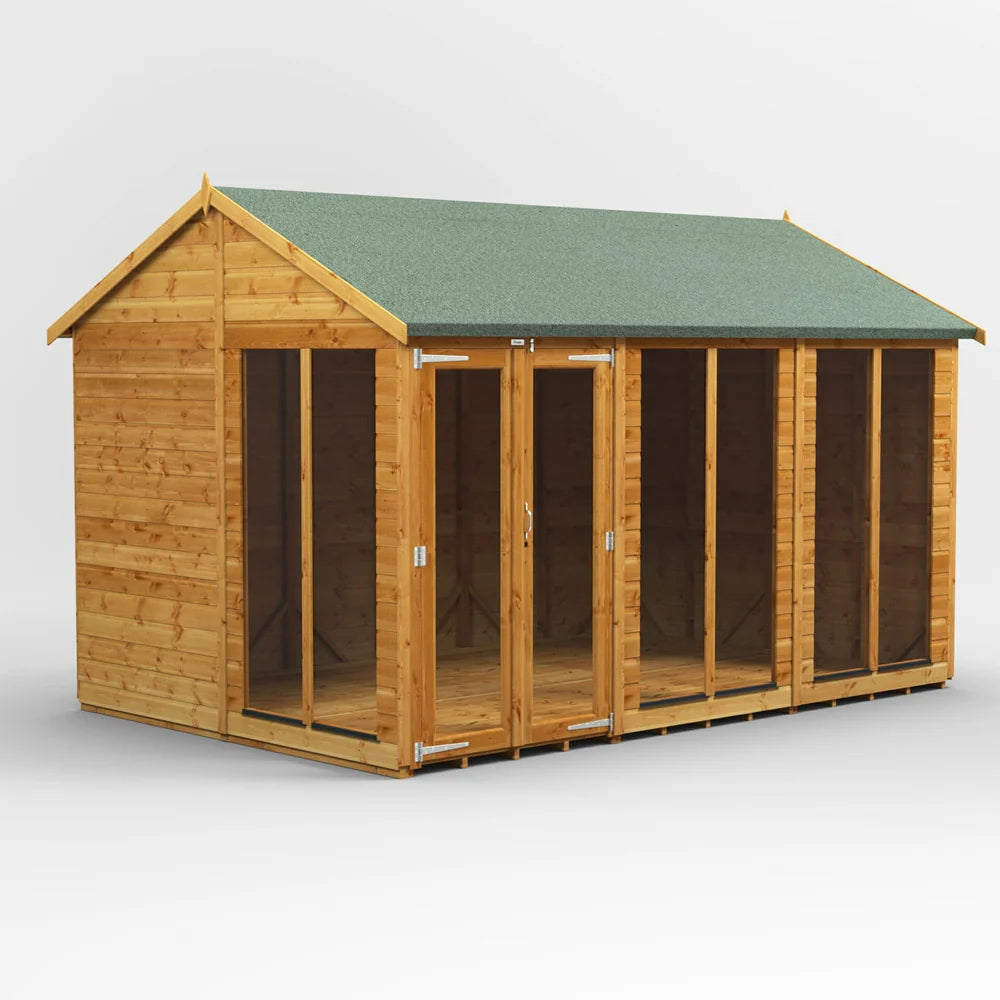 Apex Summerhouse with Side Shed