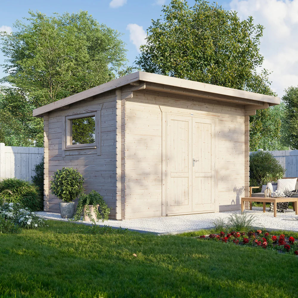Pent Workshop Log Cabin – 28mm