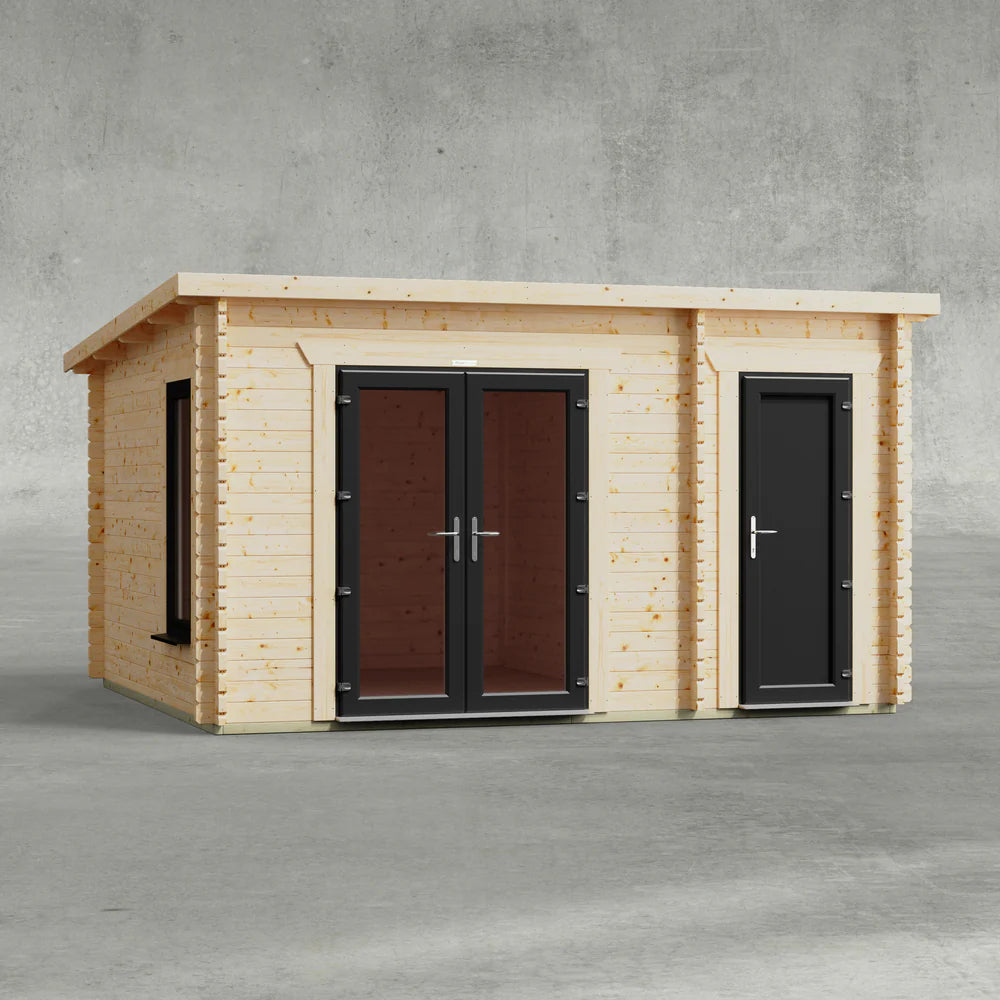 Pent Combi Log Cabin - 44mm