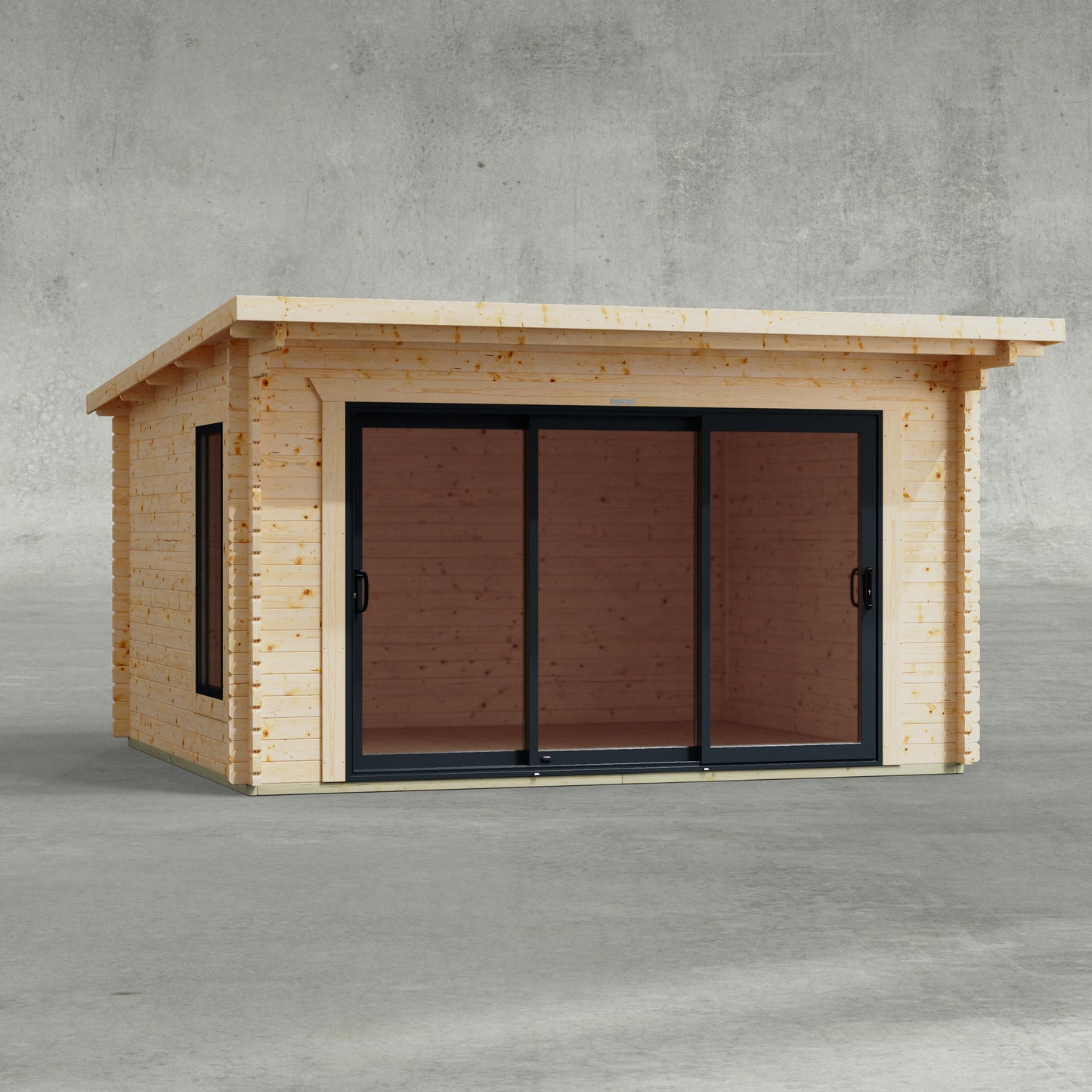 Pent Aluminium Log Cabin