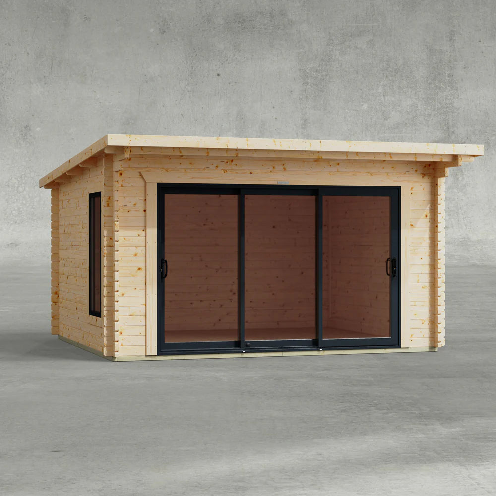 Pent Aluminium Log Cabin - 44mm