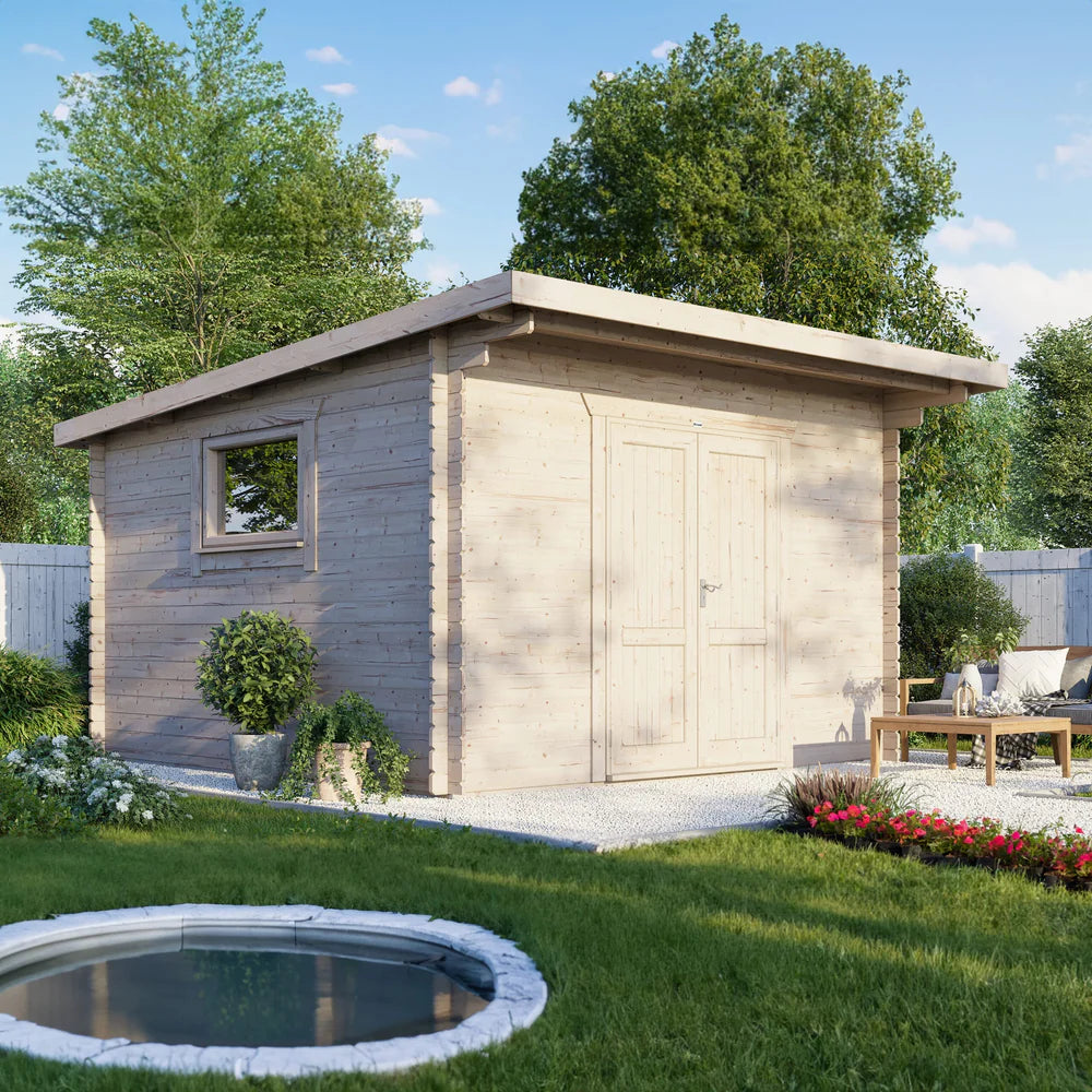 Pent Workshop Log Cabin – 28mm