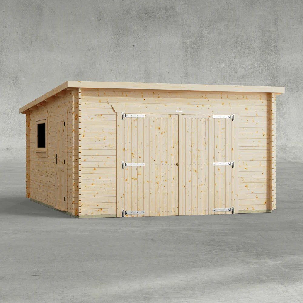 Pent Garage Log Cabin – 44mm