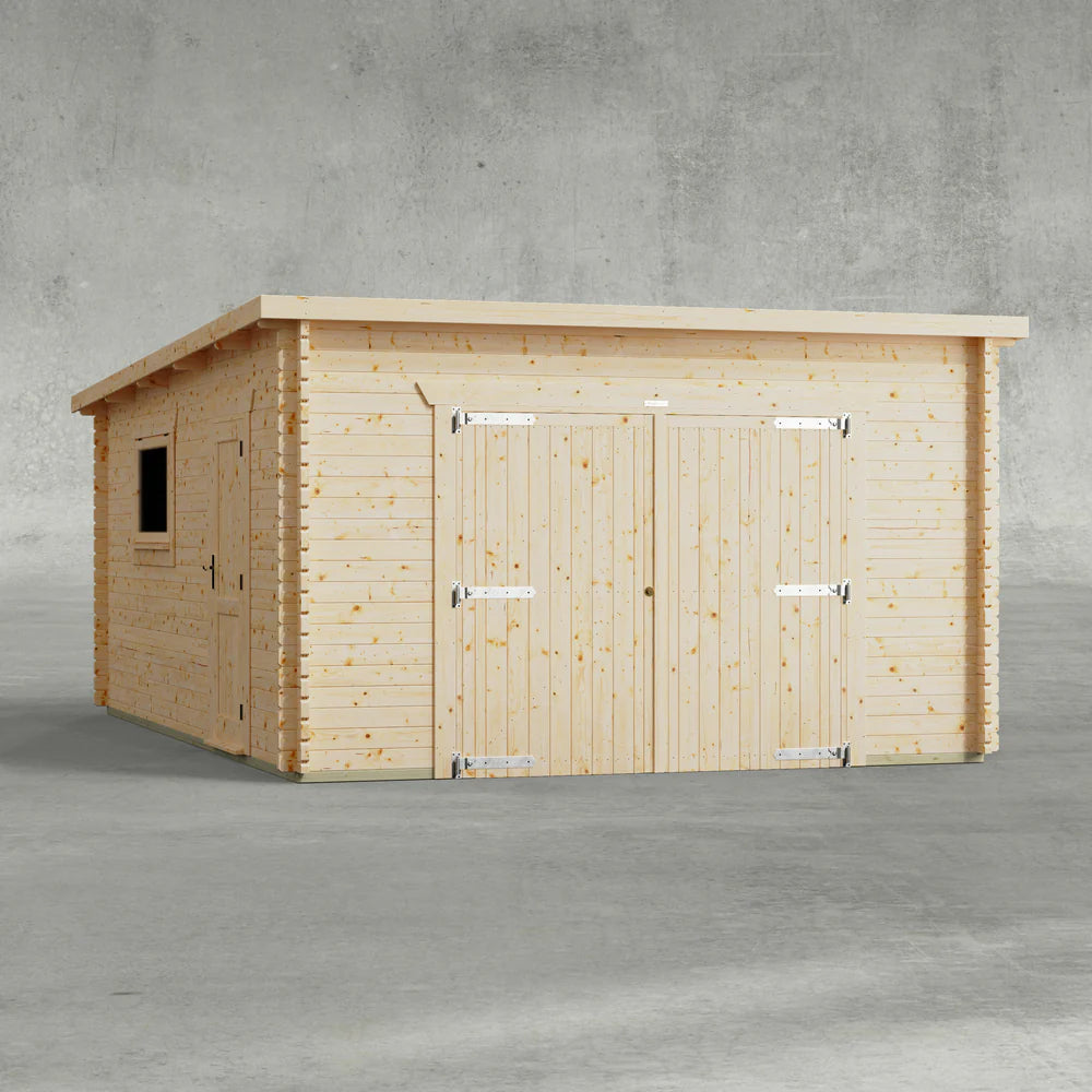 Pent Garage Log Cabin – 44mm