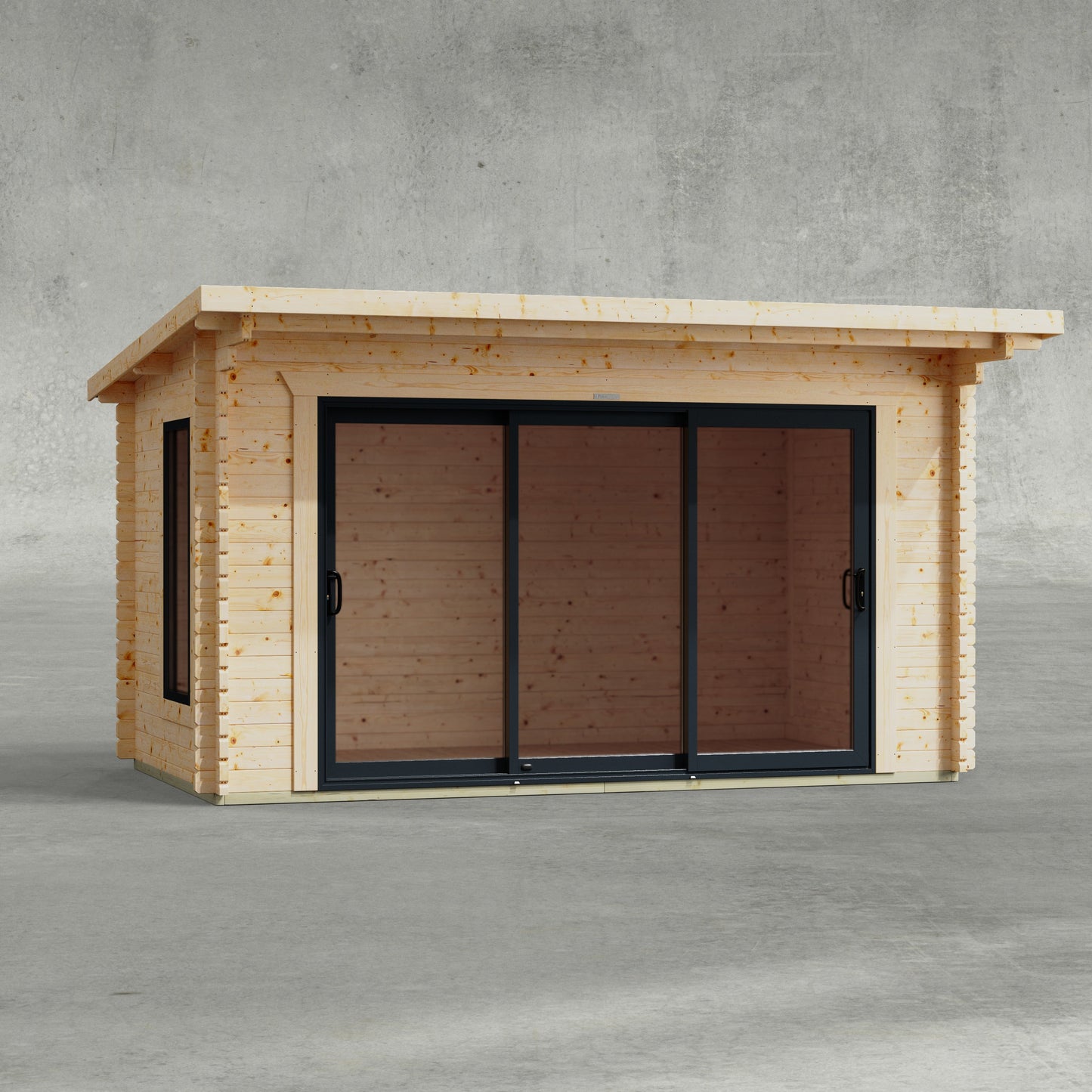 Pent Aluminium Log Cabin