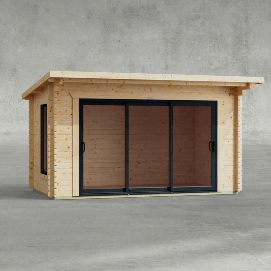 Pent Aluminium Log Cabin - 44mm