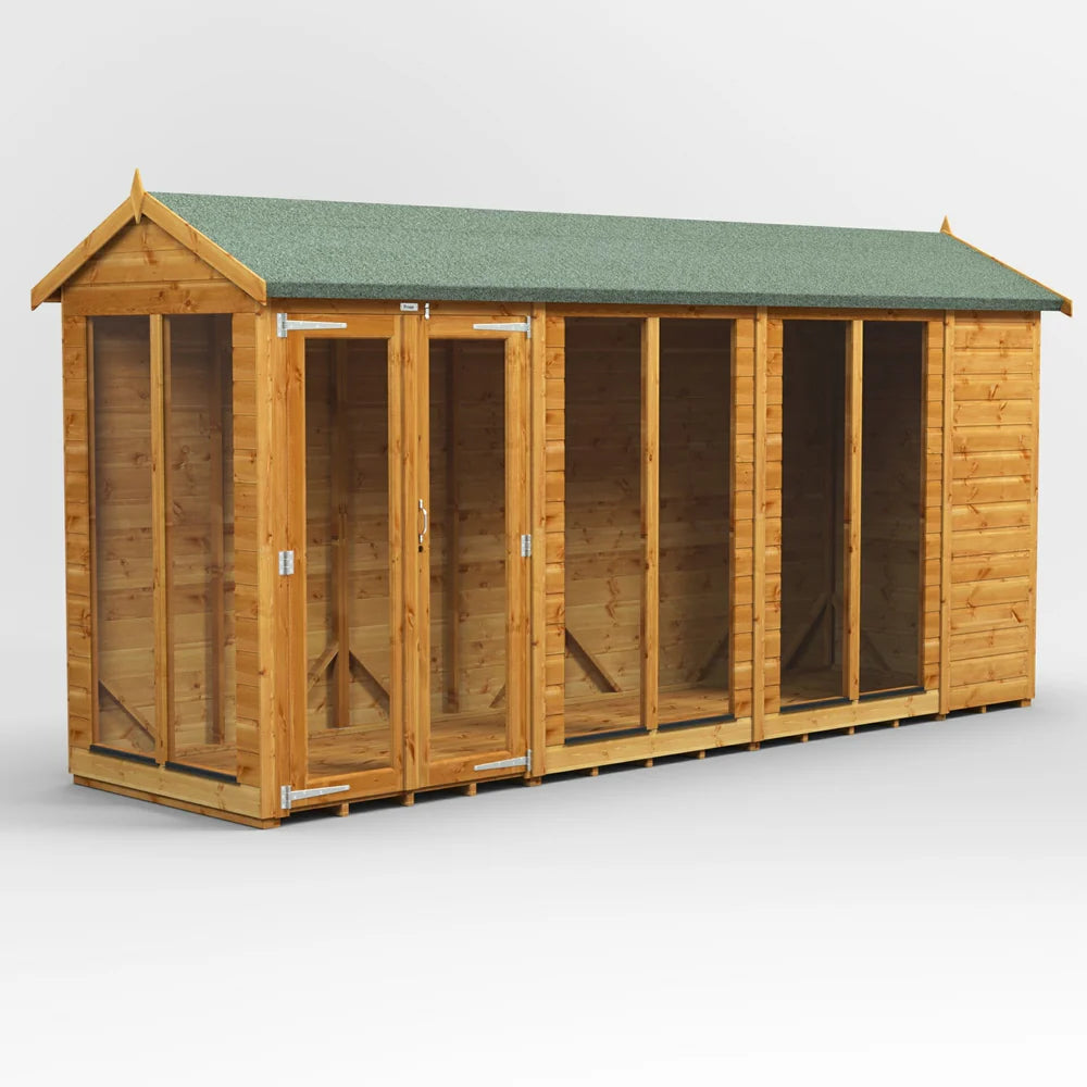 Apex Summerhouse with Side Shed