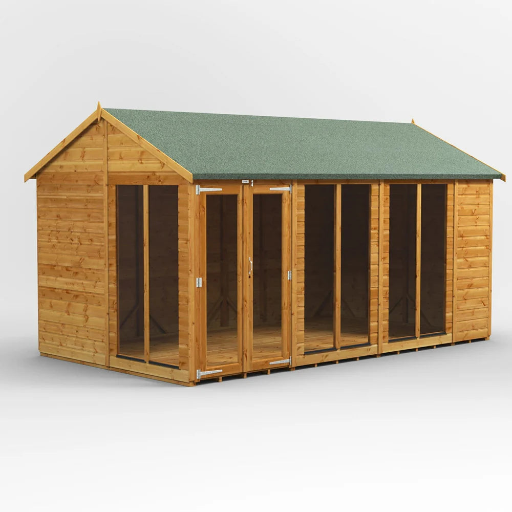 Apex Summerhouse with Side Shed