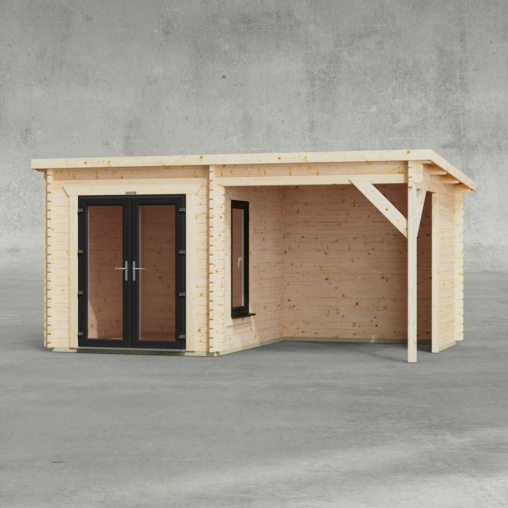 Pent Canopy Log Cabin – 44mm