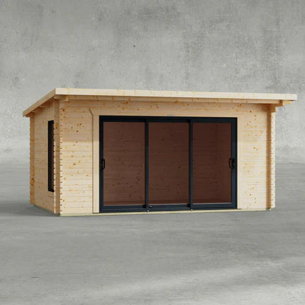 Pent Aluminium Log Cabin - 44mm