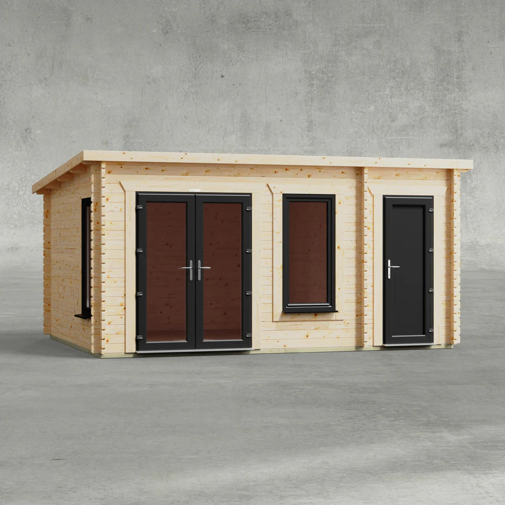 Pent Combi Log Cabin - 44mm
