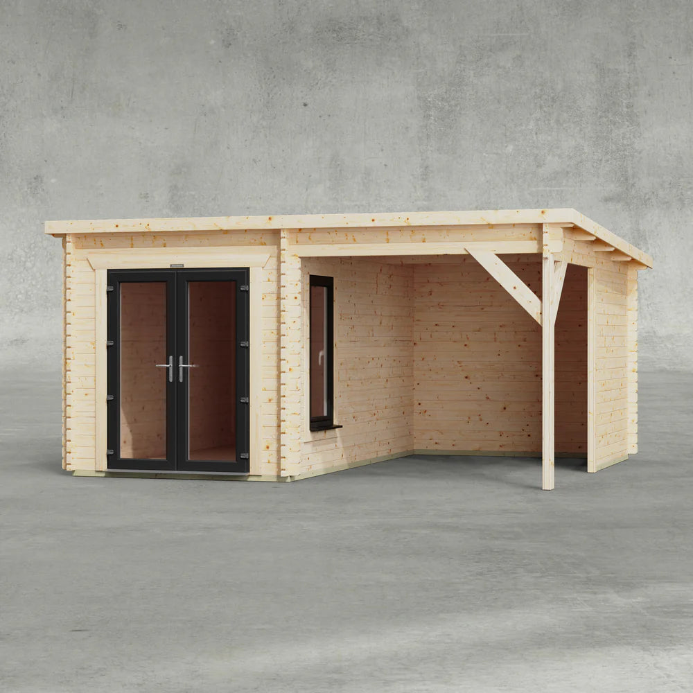 Pent Canopy Log Cabin – 44mm