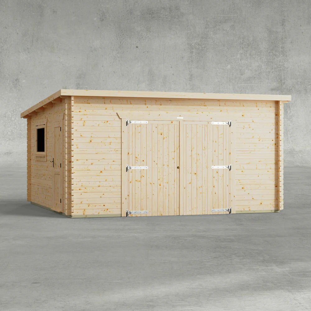 Pent Garage Log Cabin – 44mm