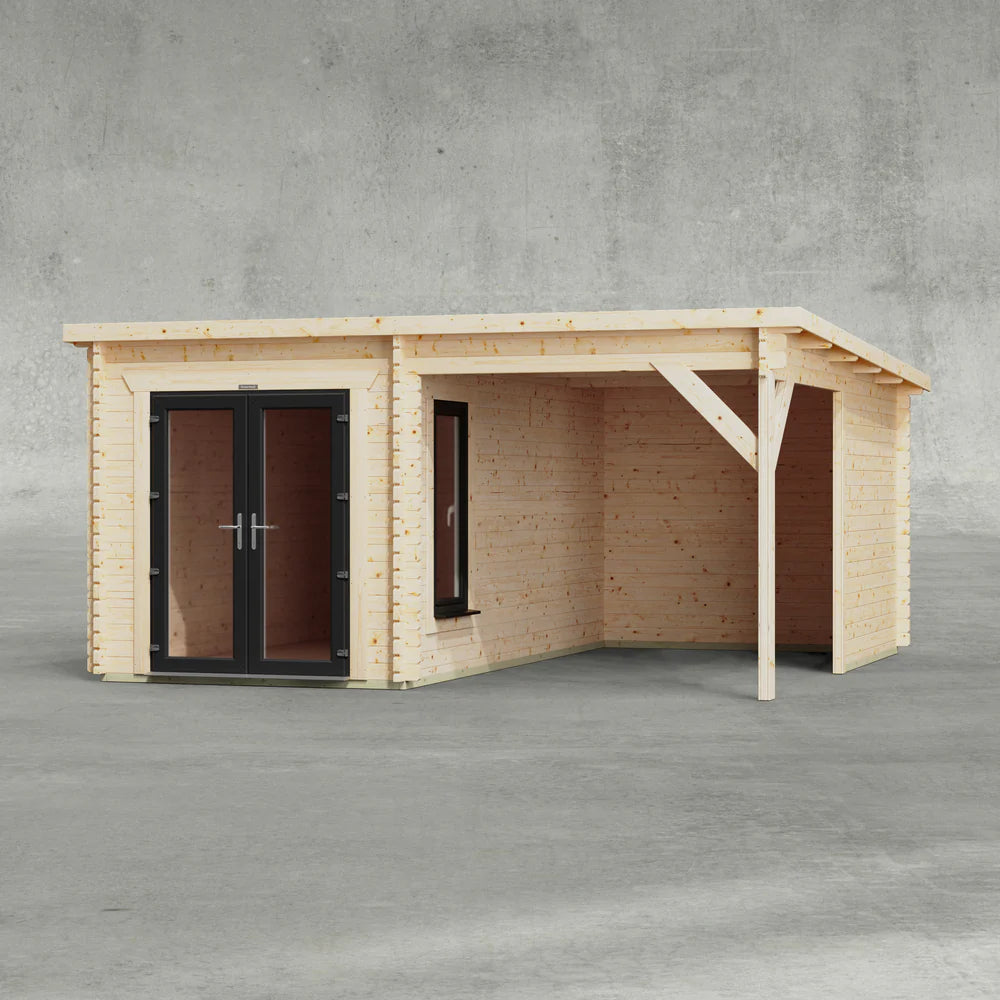 Pent Canopy Log Cabin – 44mm