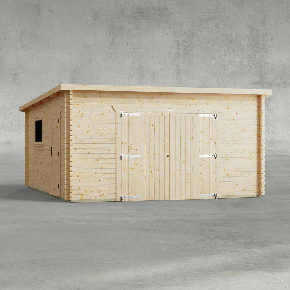 Pent Garage Log Cabin – 44mm
