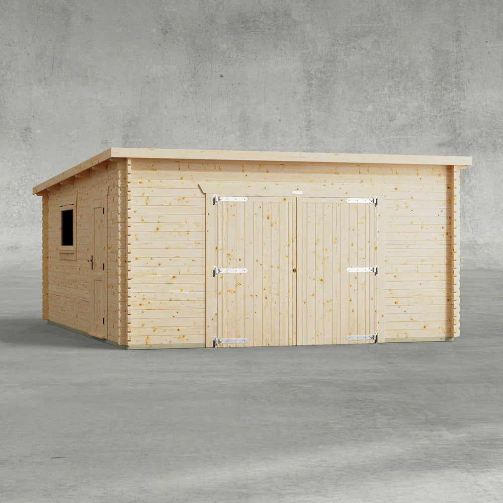 Pent Garage Log Cabin – 44mm