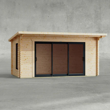 Pent Aluminium Log Cabin - 44mm