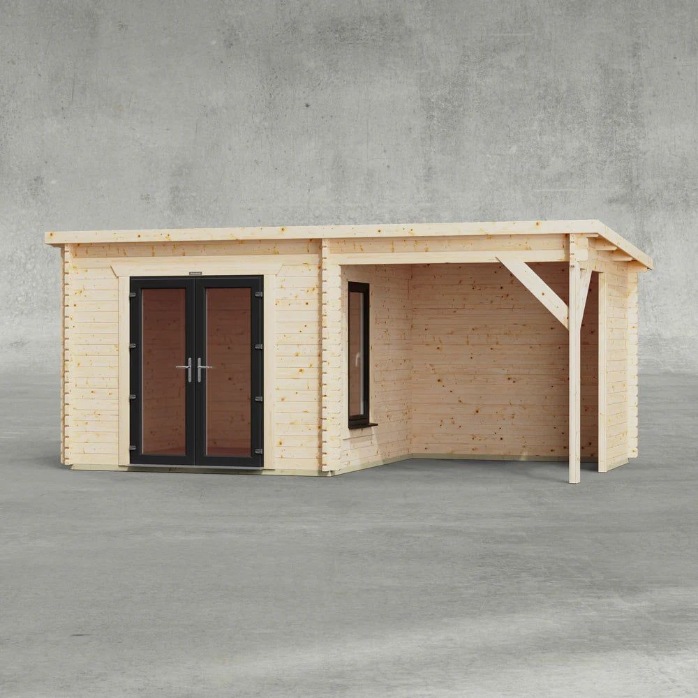 Pent Canopy Log Cabin – 44mm