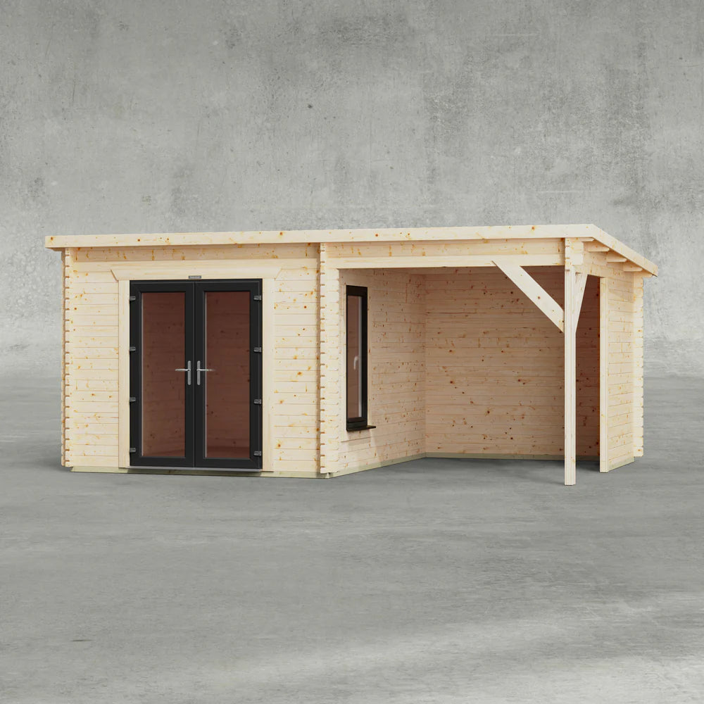 Pent Canopy Log Cabin – 44mm
