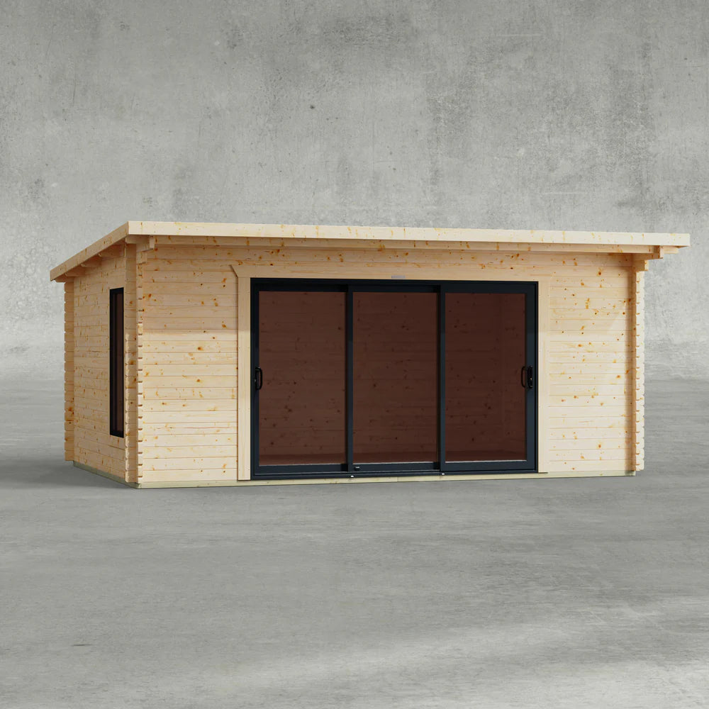 Pent Aluminium Log Cabin - 44mm