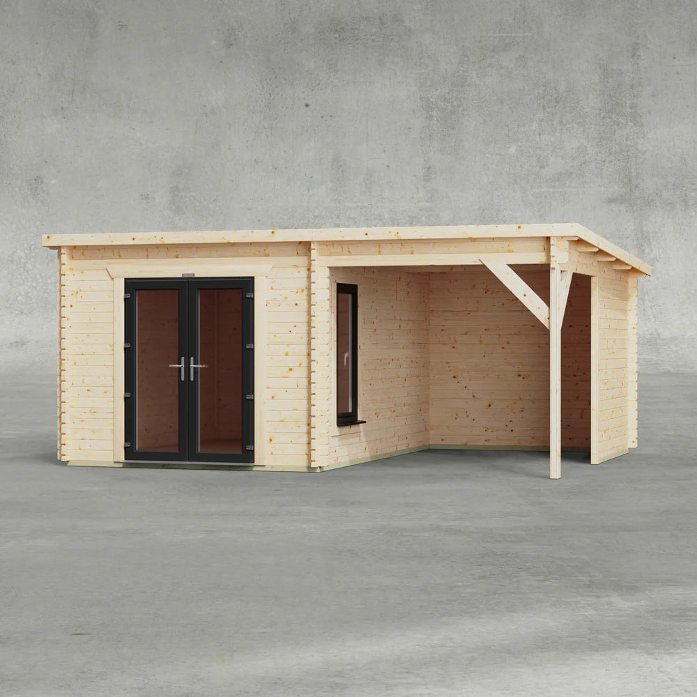 Pent Canopy Log Cabin – 44mm