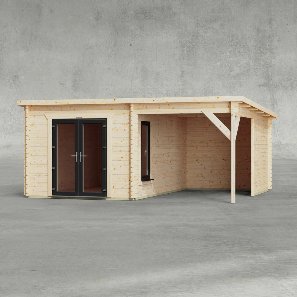 Pent Canopy Log Cabin – 44mm