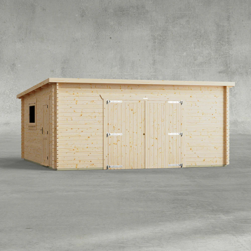 Pent Garage Log Cabin – 44mm