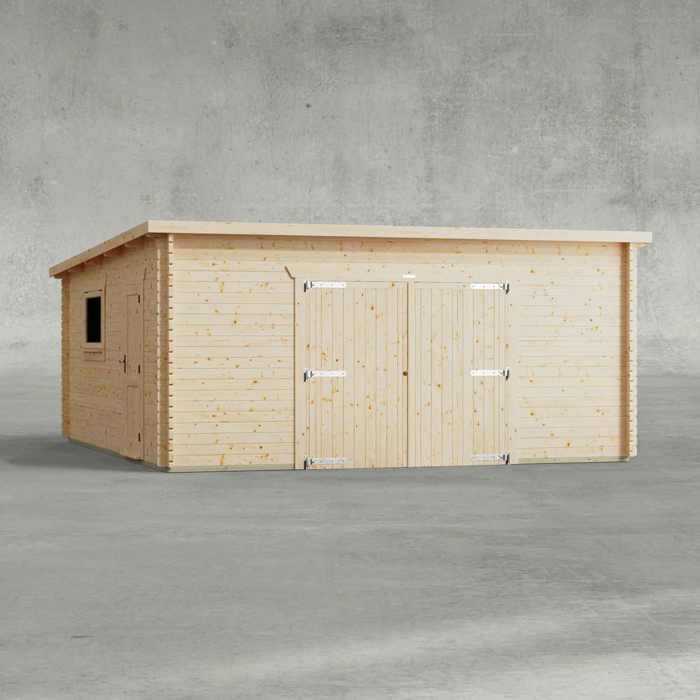 Pent Garage Log Cabin – 44mm