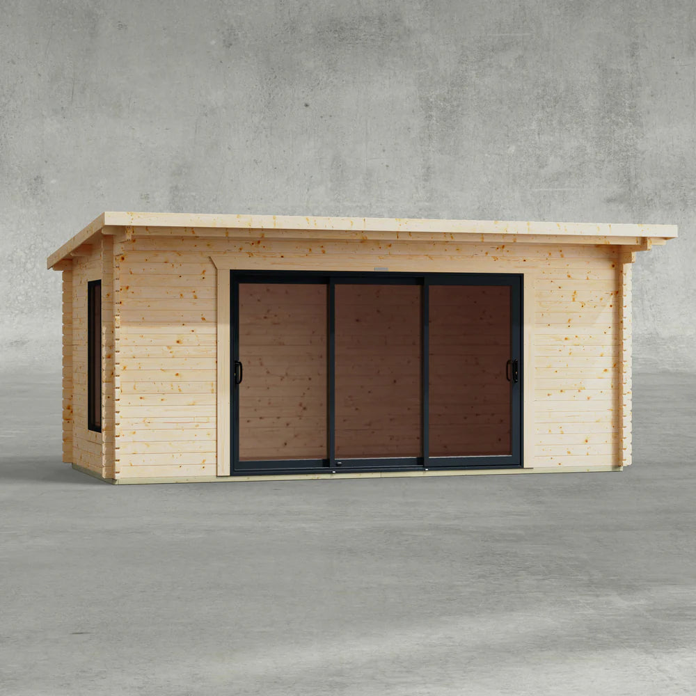 Pent Aluminium Log Cabin - 44mm