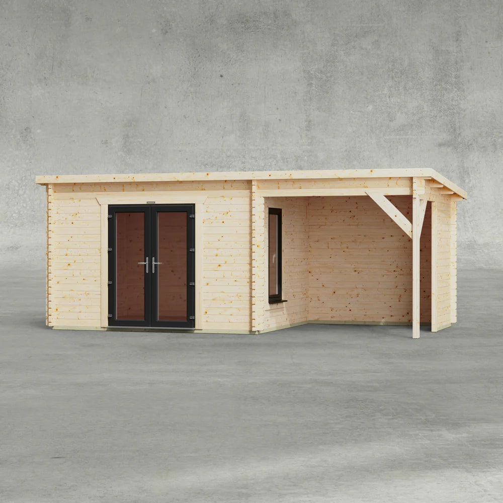 Pent Canopy Log Cabin – 44mm