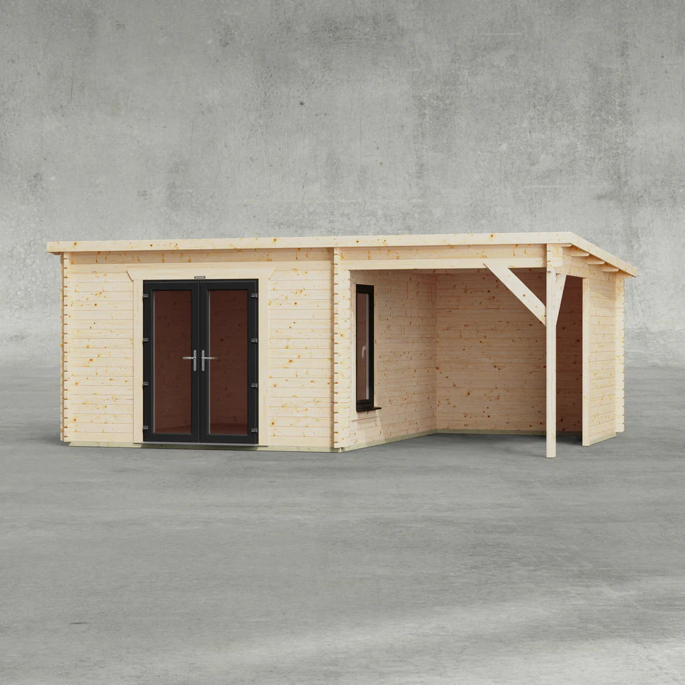 Pent Canopy Log Cabin – 44mm