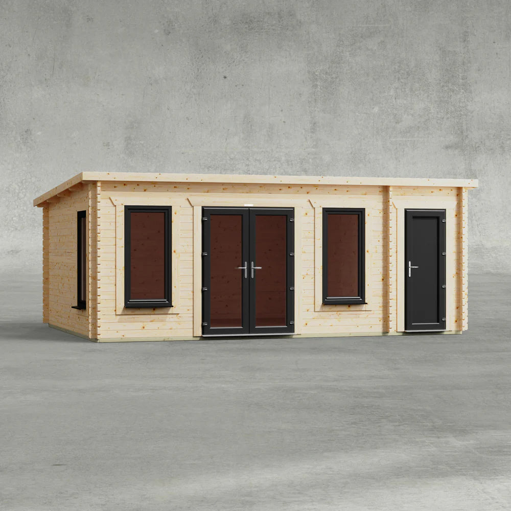Pent Combi Log Cabin - 44mm
