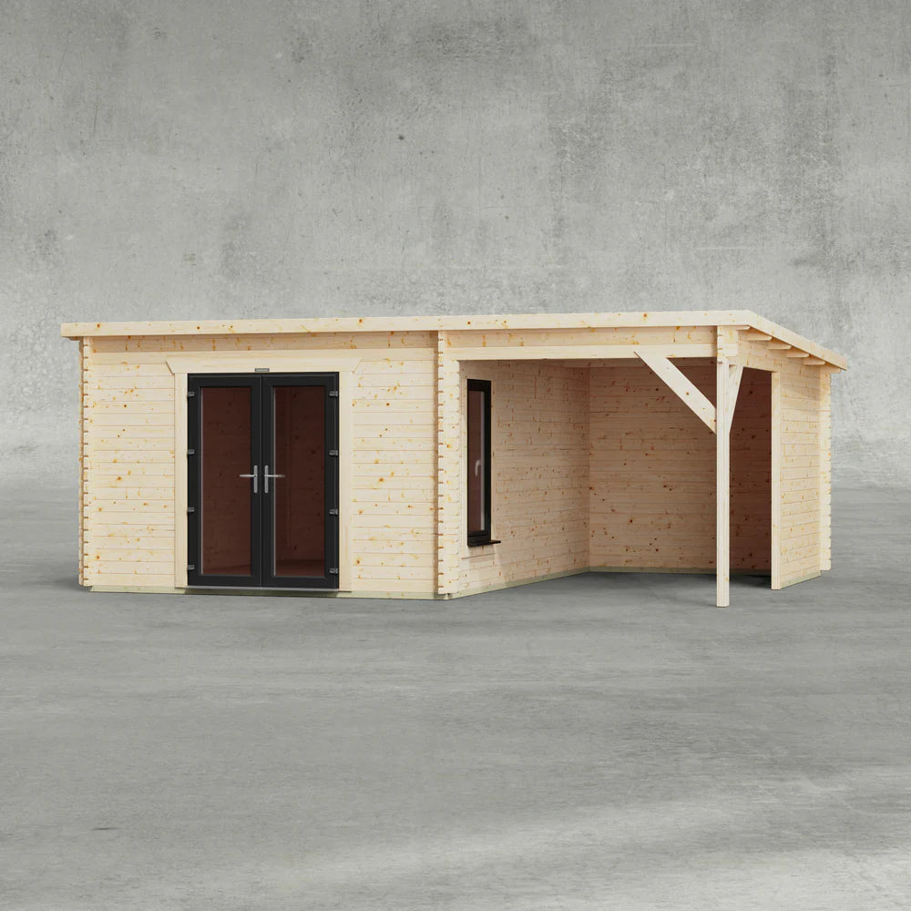 Pent Canopy Log Cabin – 44mm