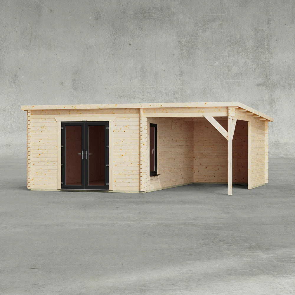 Pent Canopy Log Cabin – 44mm