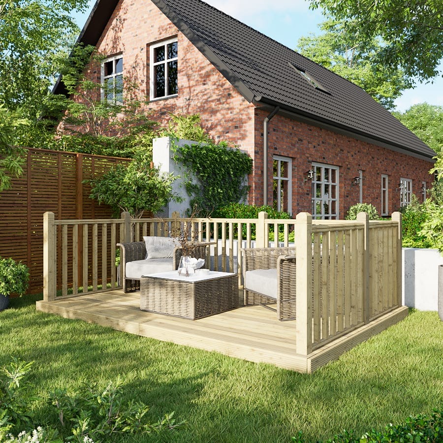 Decking Kit with Three-Sided Handrails