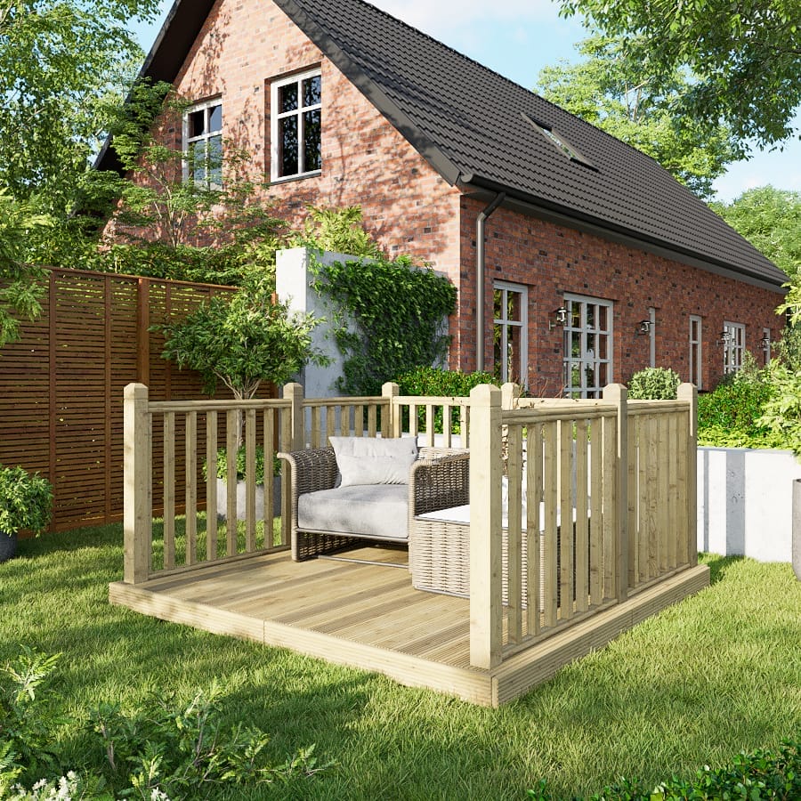Decking Kit with Three-Sided Handrails