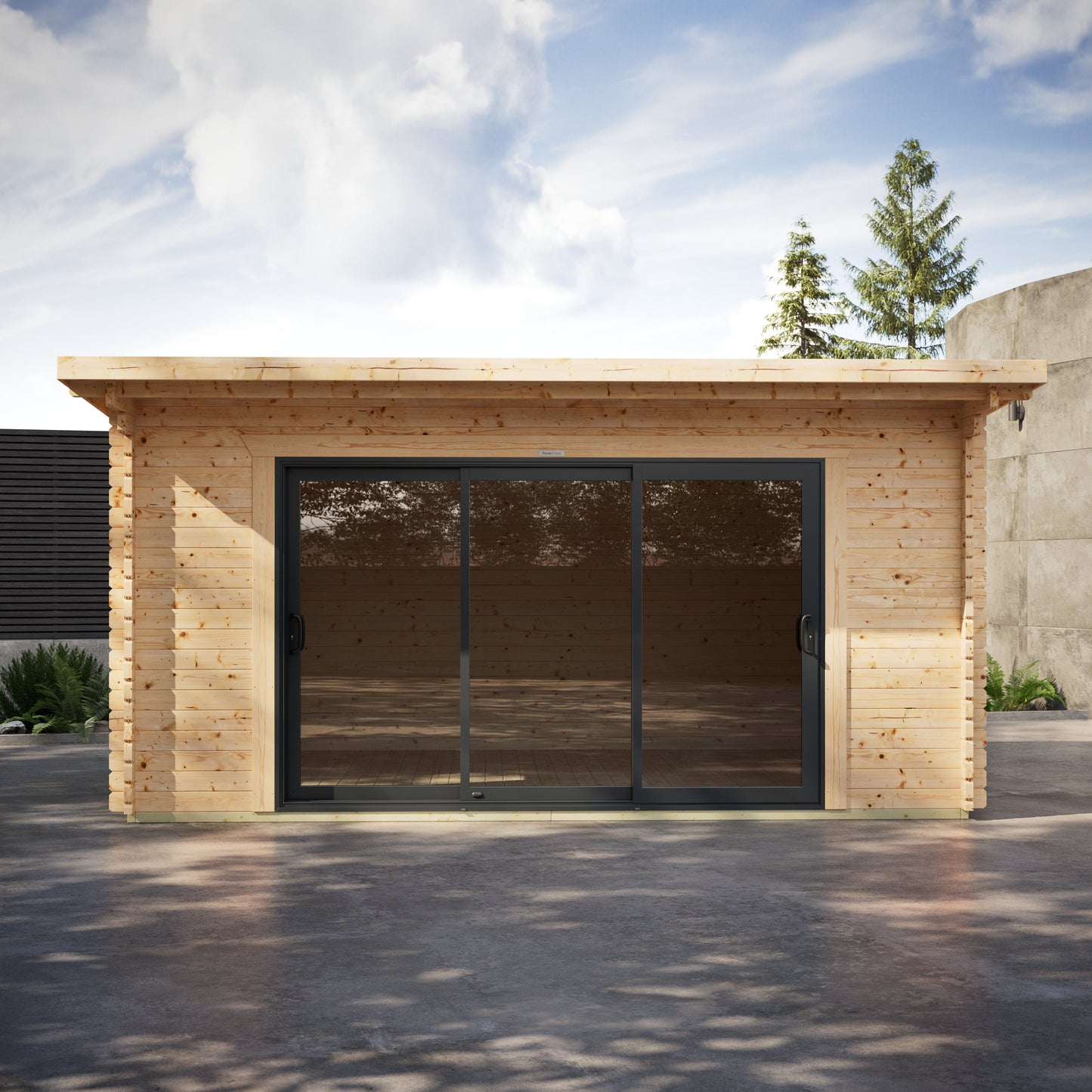 Pent Aluminium Log Cabin