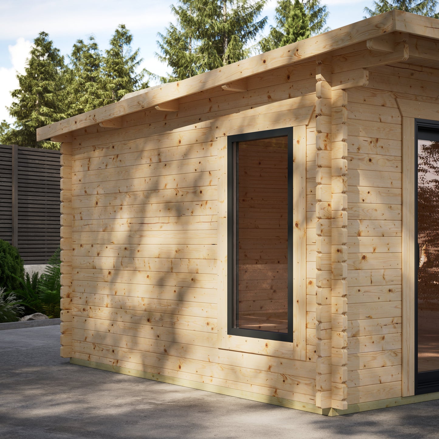 Pent Aluminium Log Cabin